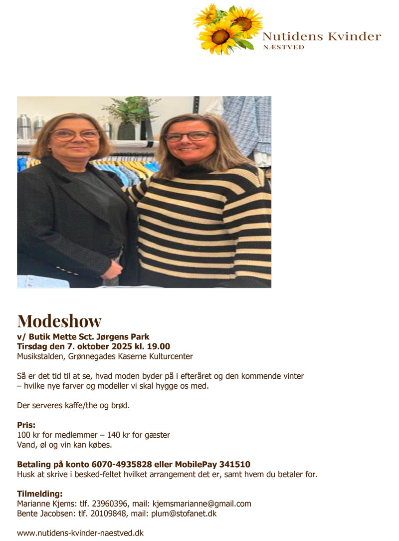 Billede af invitationen til modeshow